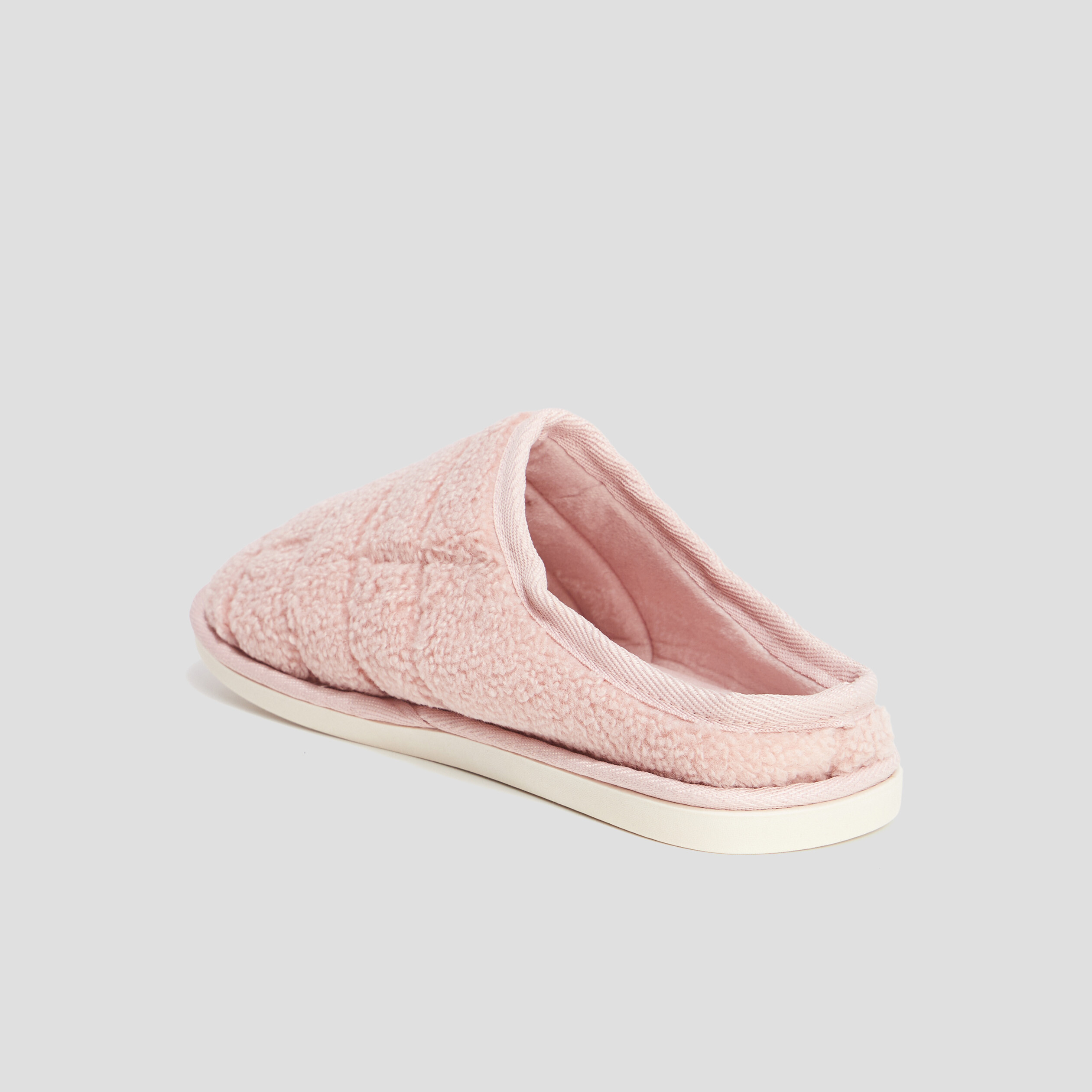 Chaussons mules imitation laine mouton rose femme | La Halle