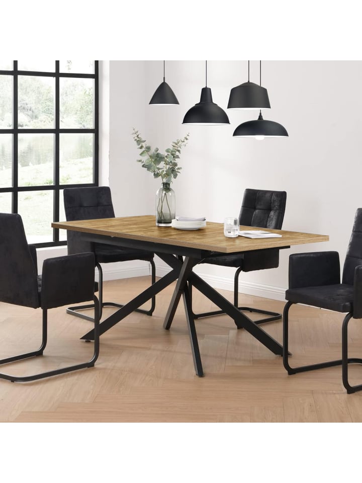 B&D Home Ausziehstisch LARS in Wildeiche - (B)120-160 x (H)76 x (T)80 cm günstig kaufen onesize