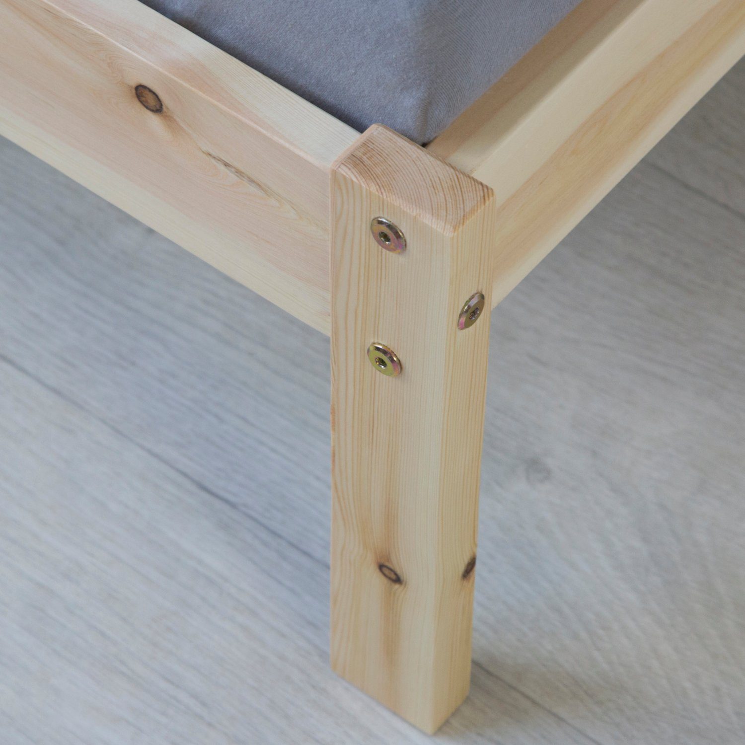 Homestyle4u Holzbett Doppelbett Einzelbett mehrere Größen Bettgestelll Kinderbett natur