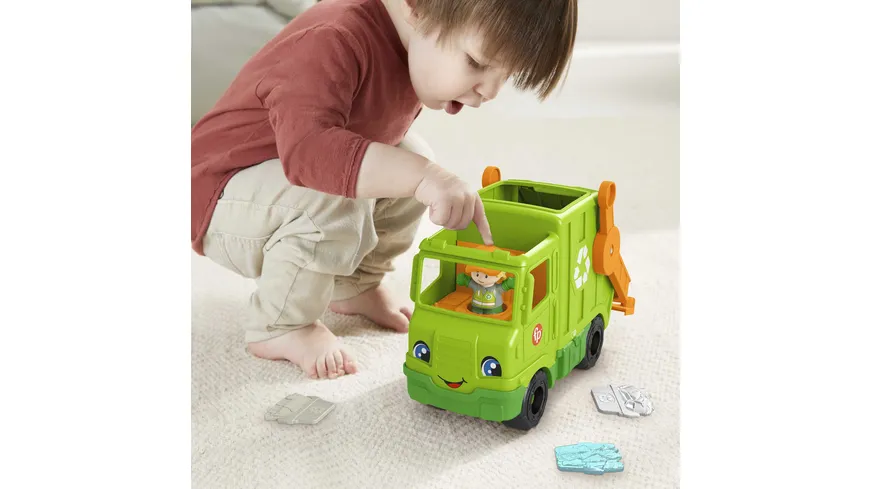 Fisher-Price Little People Müll-Auto Spielzeug mit Figuren, Lernspielzeug