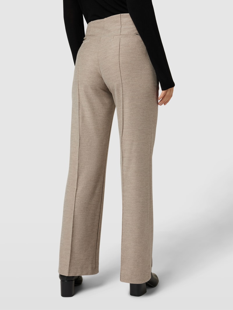 Stoffhose mit Bundfalten in sand meliert