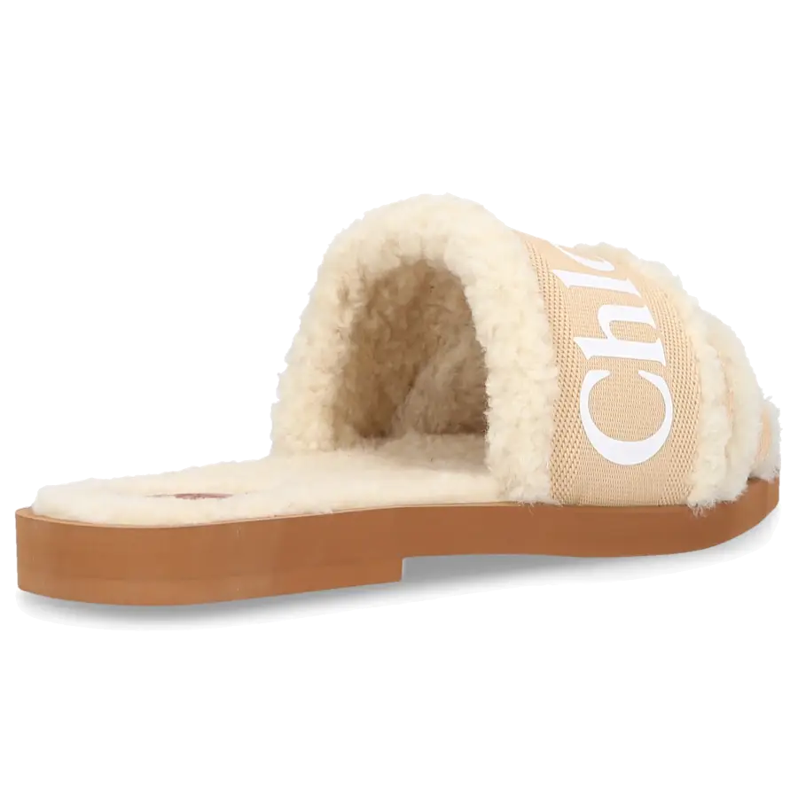 Chloé - Hausschuhe WOODY Textil - beige