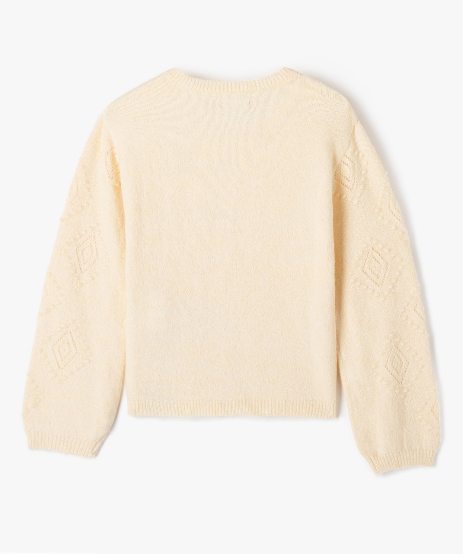 Gilet fille à manches fantaisie - LuluCastagnette ecru | GEMO