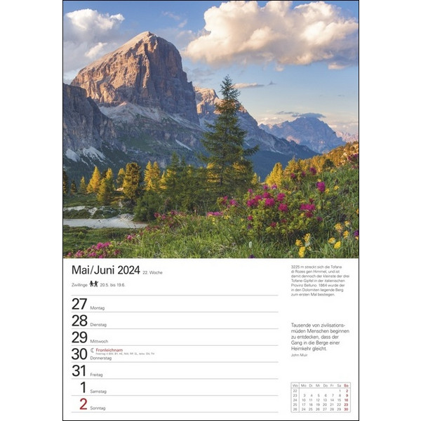 BERGE WOCHENPLANER 2024 - Kalender