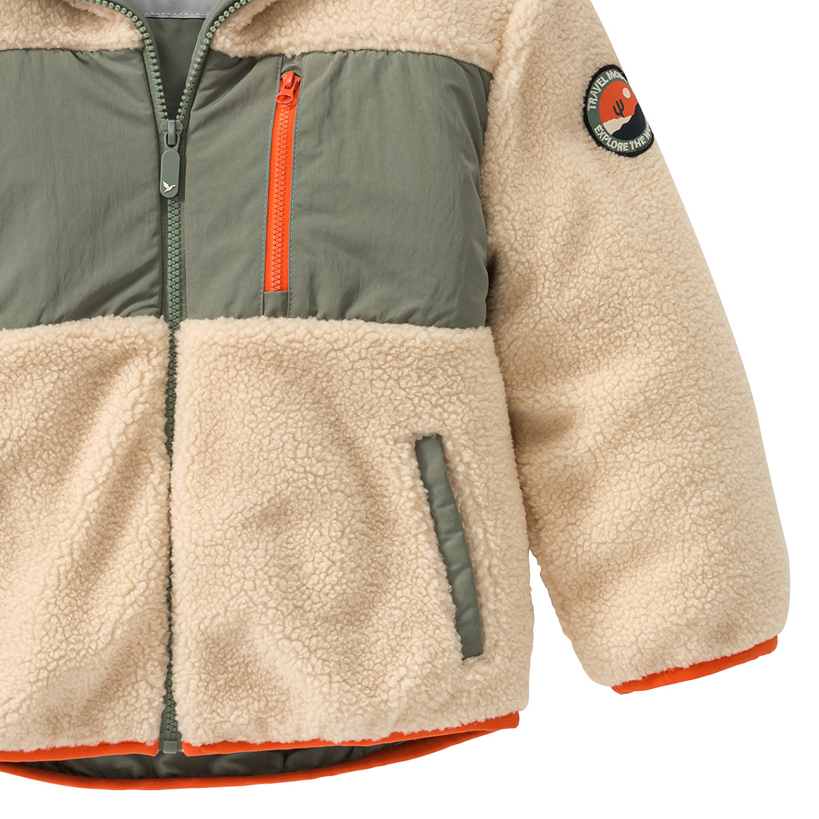 Jungen Teddyjacke mit Zippertasche