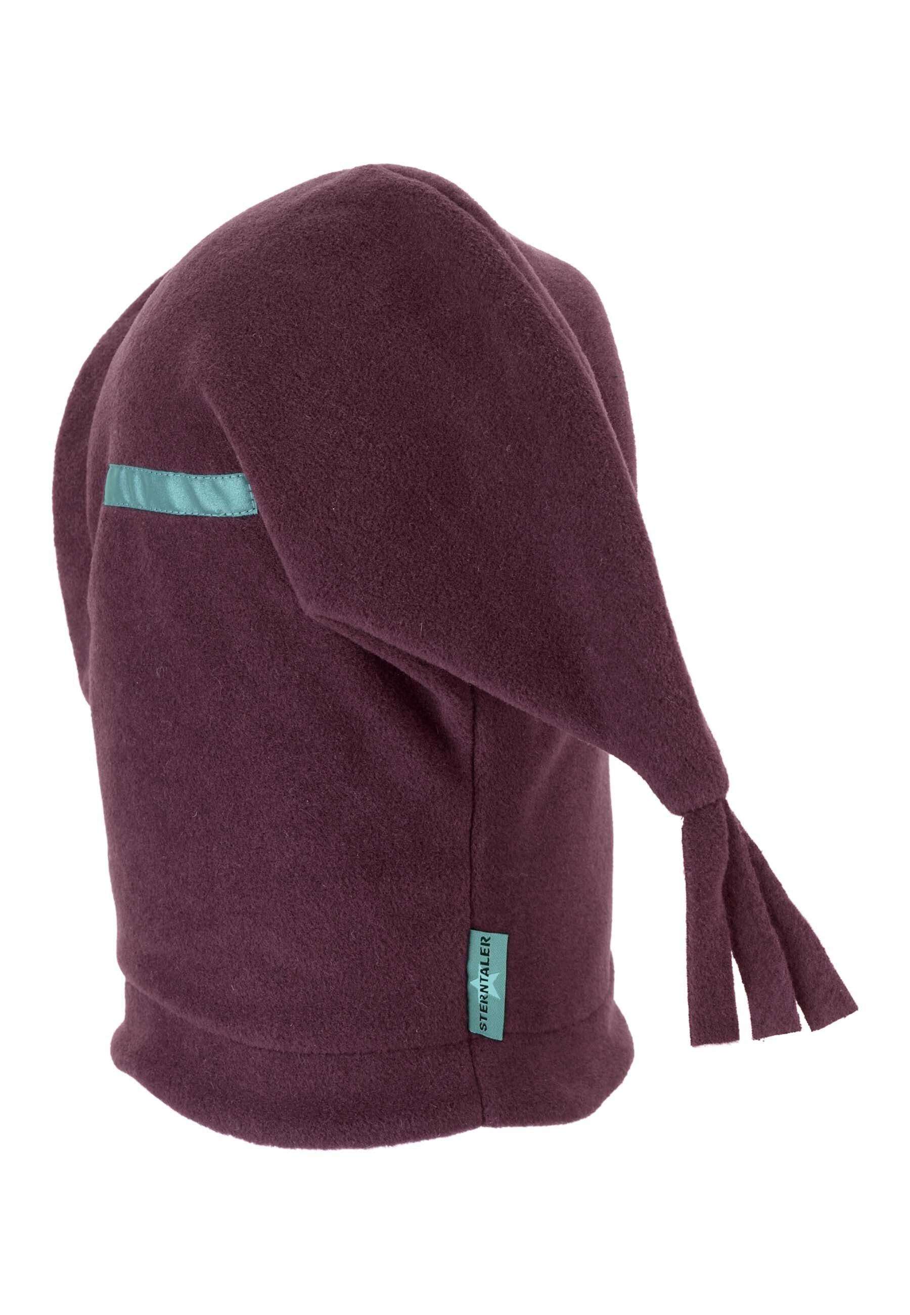Schalmütze aus Microfleece mit Zipfel und Schirm