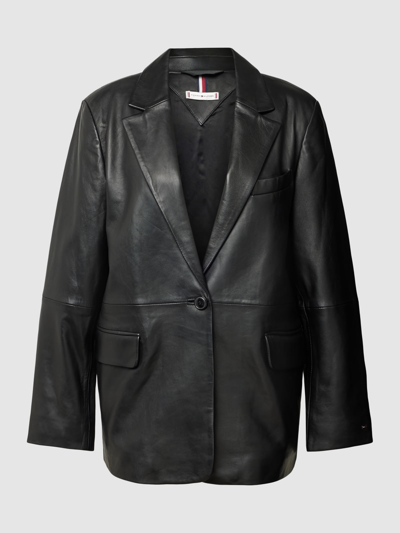 Blazer in Leder-Optik in schwarz