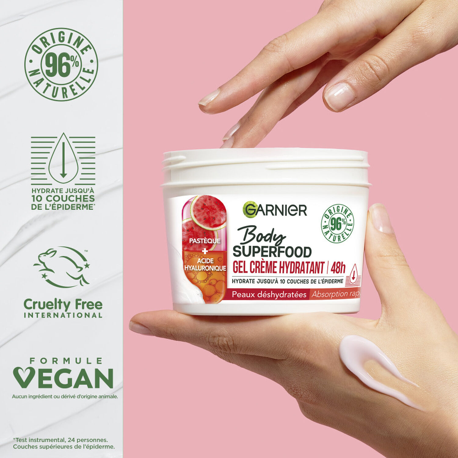 Garnier Body Superfood Gel Crème corps hydratant Pastèque Acide Hyaluronique