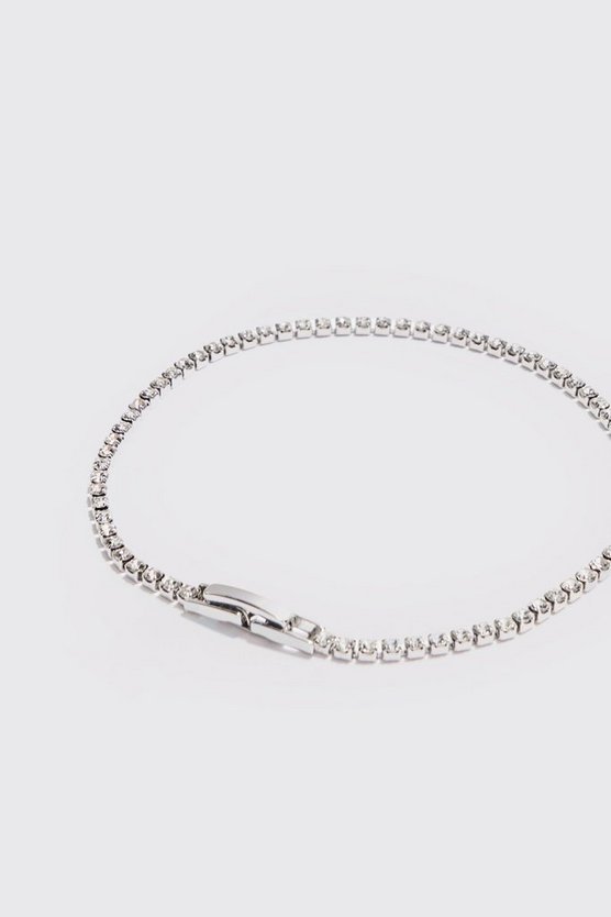 Silbernes Armband mit Strass