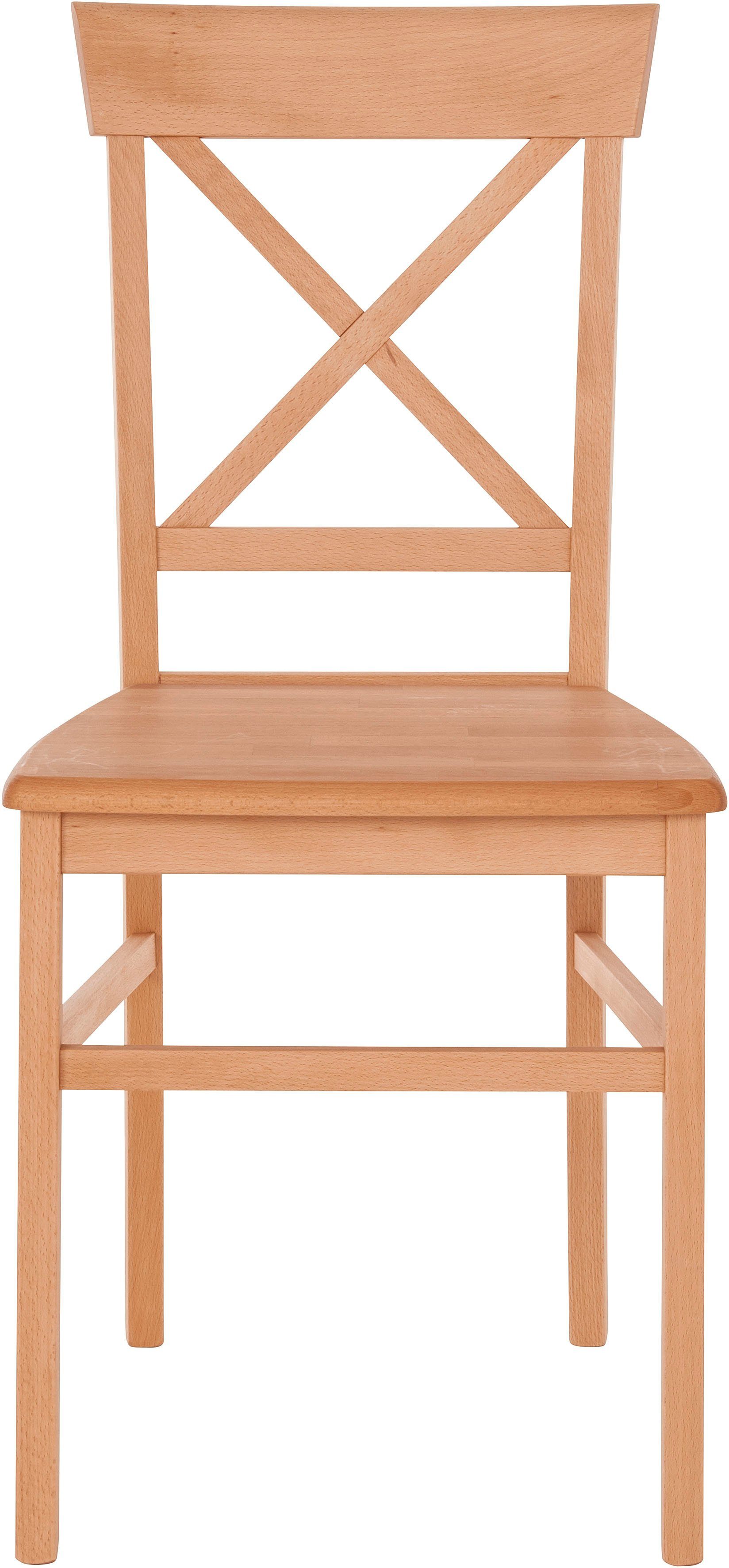 Home affaire 4-Fußstuhl Jena (Set, 2 St), Gestell aus Buche Massivholz