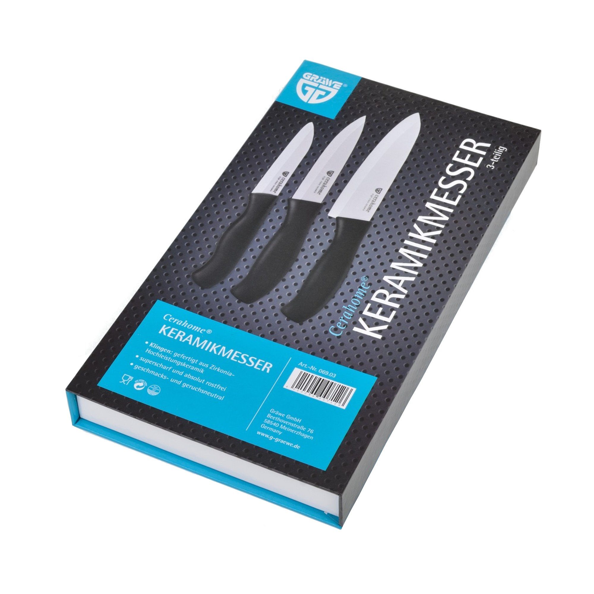 GRÄWE Allzweckmesser GRÄWE Keramik-Messerset 3-teilig