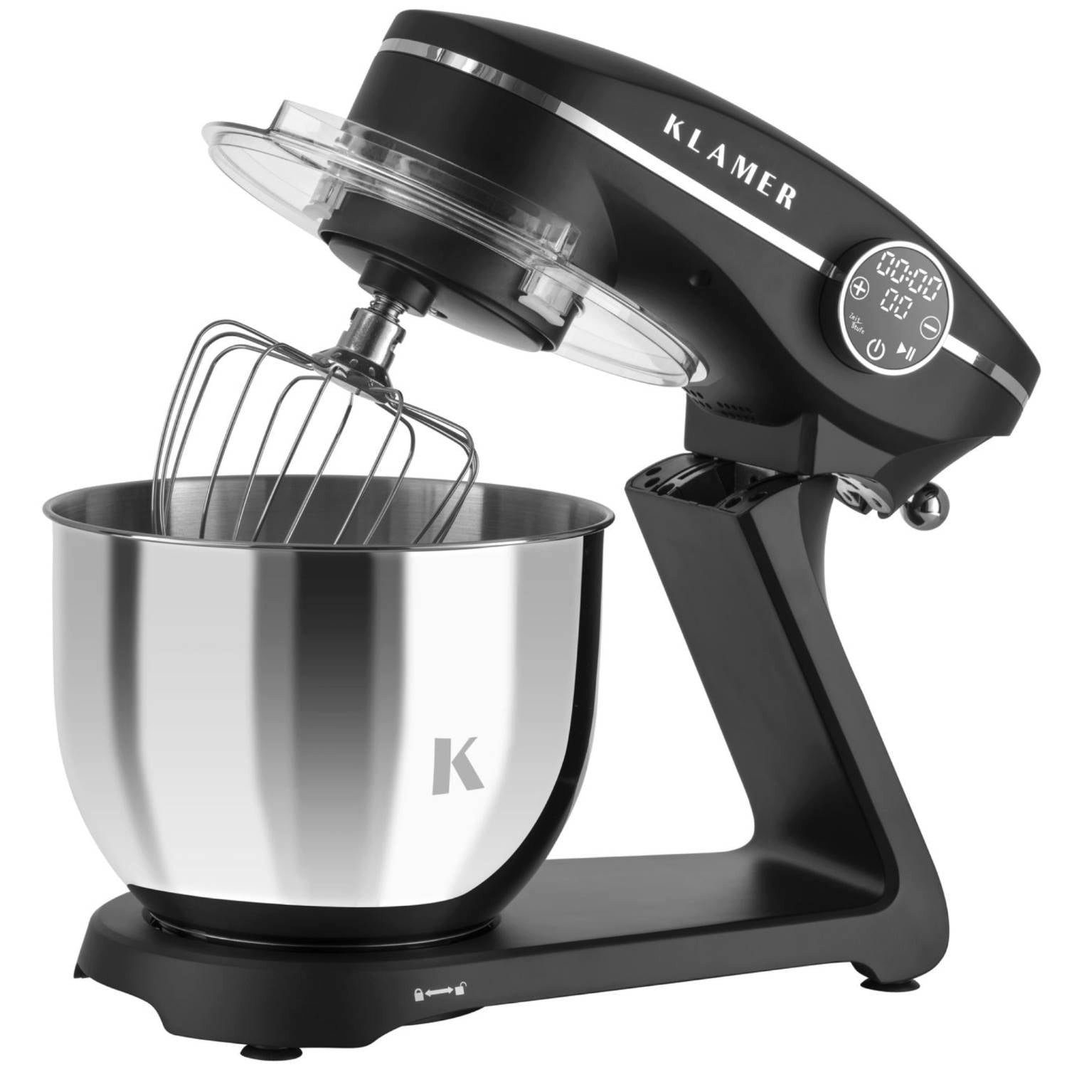 KLAMER Küchenmaschine KLAMER Küchenmaschine 1800W, Knetmaschine mit 6 Liter Edelstahl Schüs…