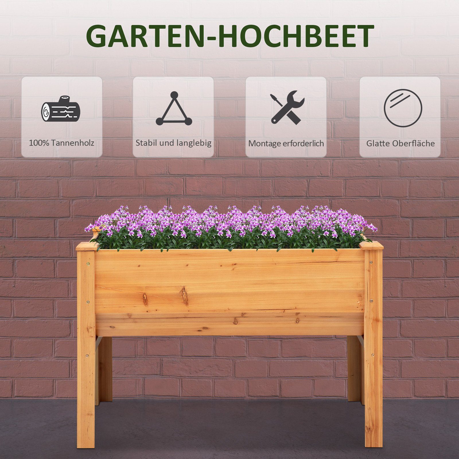 Outsunny Hochbeet aus Holz