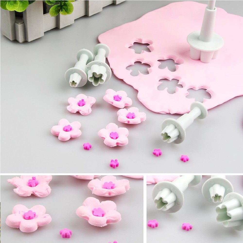 Homewit Ausstechform Fondant Ausstecher Set Tortendeko für Buchstaben Premium Backzubehör, (Packung, 69-St), Weihnachtsdekoration Modellierwerkzeug tüv Kuchen, Torten, Cupcakes