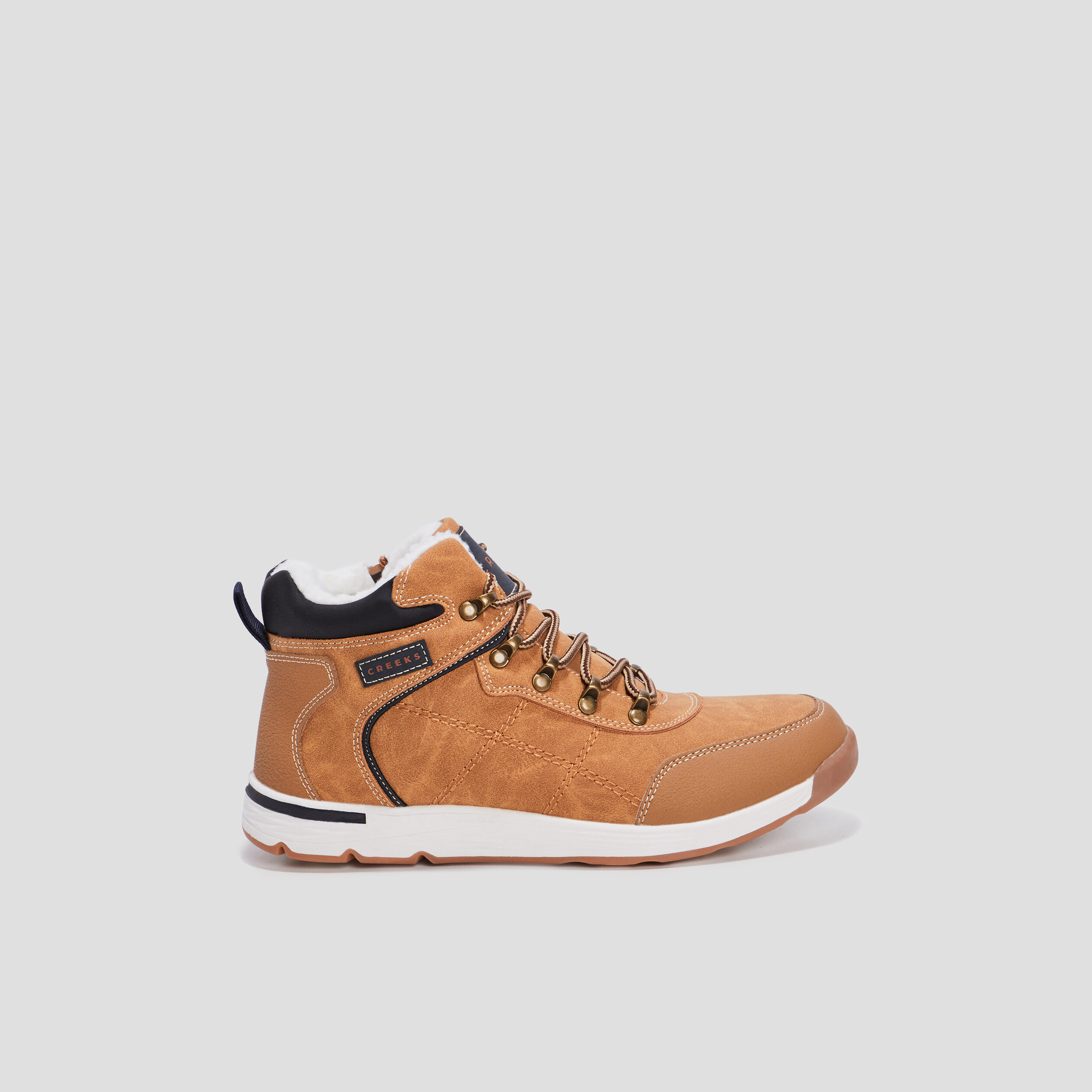 Baskets montantes zippées Creeks beige garçon | La Halle