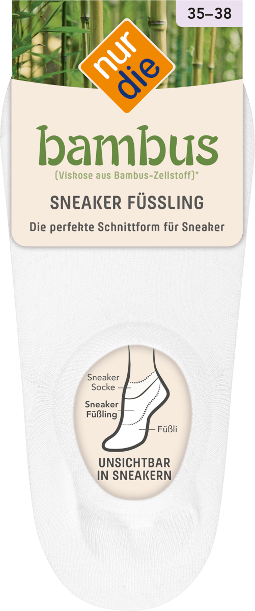 Sneaker Füßling Bambus, Gr. 39-42, weiß, 1 St