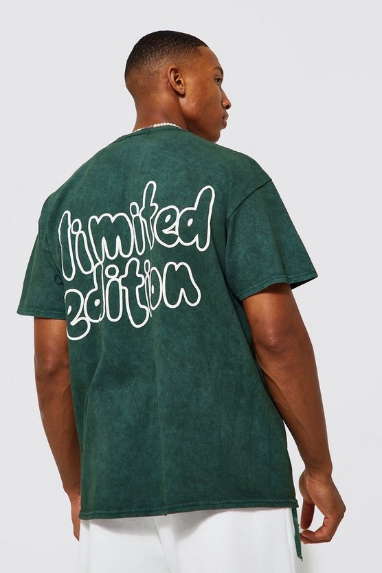 Oversize T-Shirt mit Acid-Waschung und Limited Edition Print