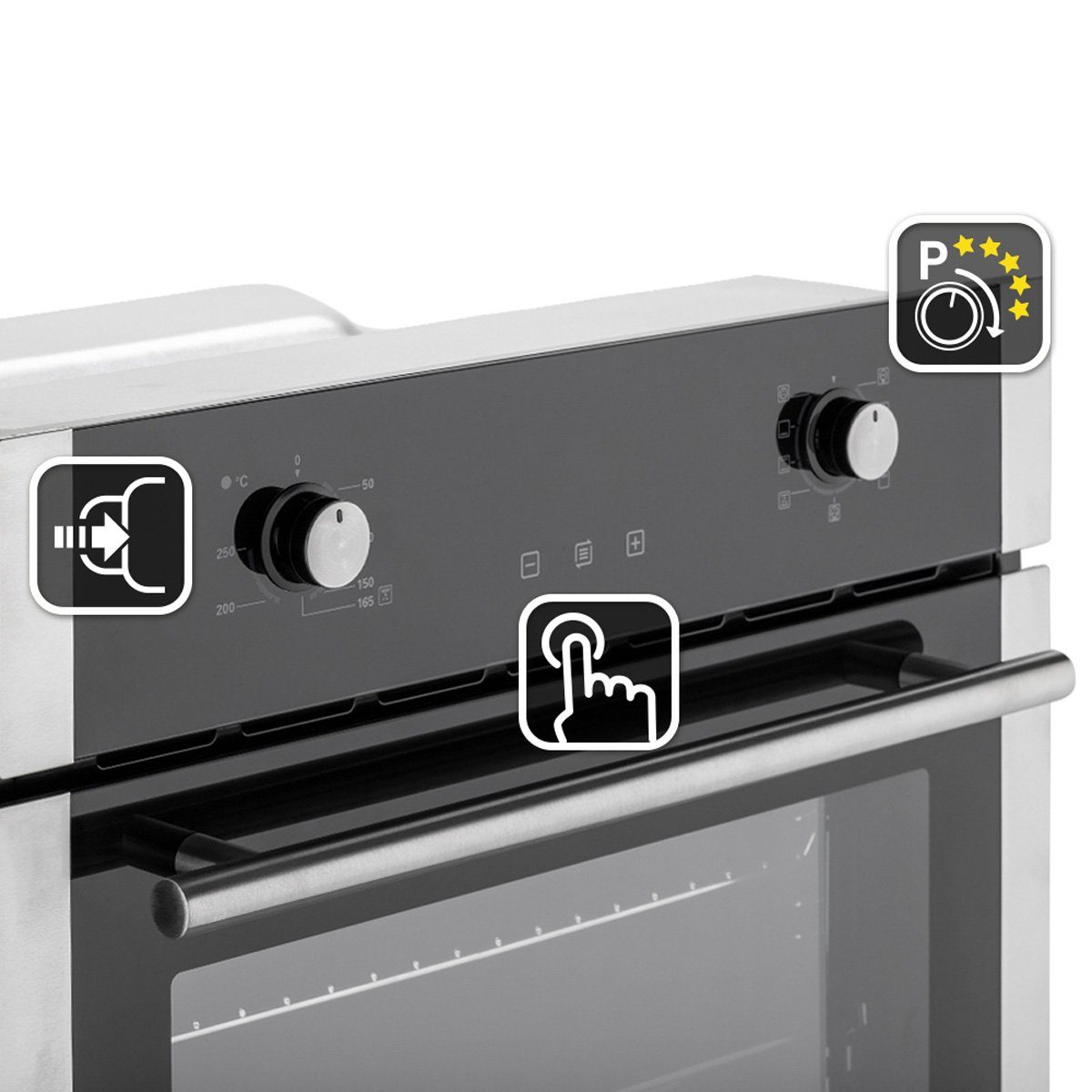 KKT KOLBE Einbaubackofen Backofen Elektroherd EB8010ED, mit 2-fach Teleskopauszug, DampfClean, 60cm / 70 l / Heissluft / Grill-/Brat-System / Teleskopauszüge / Touch