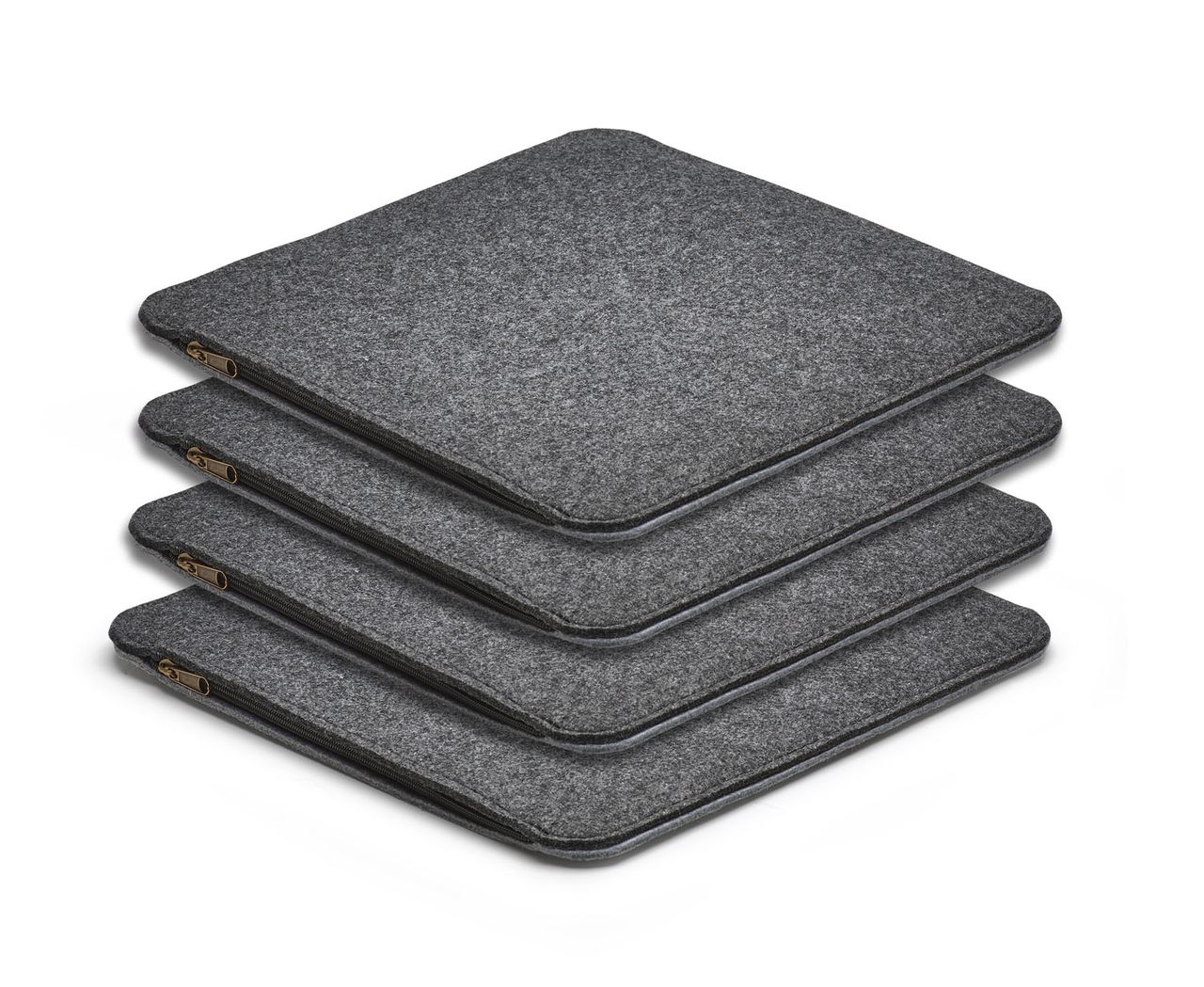 Weles AMARE Sitzkissen Filz , 40 x 40 cm , 4er-Set dunkelgrau / hellgrau