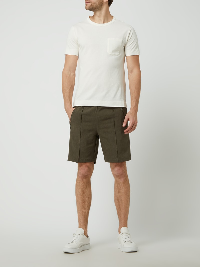 Sweatshorts mit Stretch-Anteil Modell 'Julian' in olivgrün