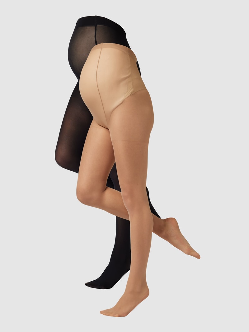 Umstands-Strumpfhose mit Ziernähten Modell 'MALOU' in schwarz