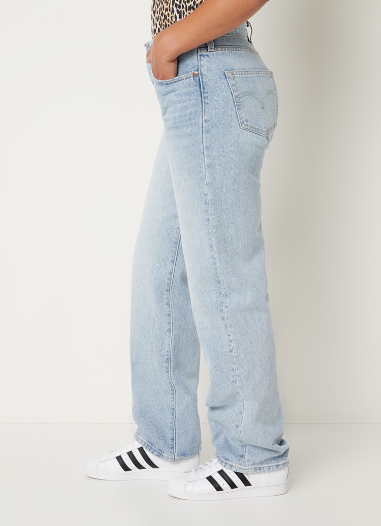Jeans Levi's 501 a vita alta e gamba dritta degli anni '90, lavaggio chiaro
