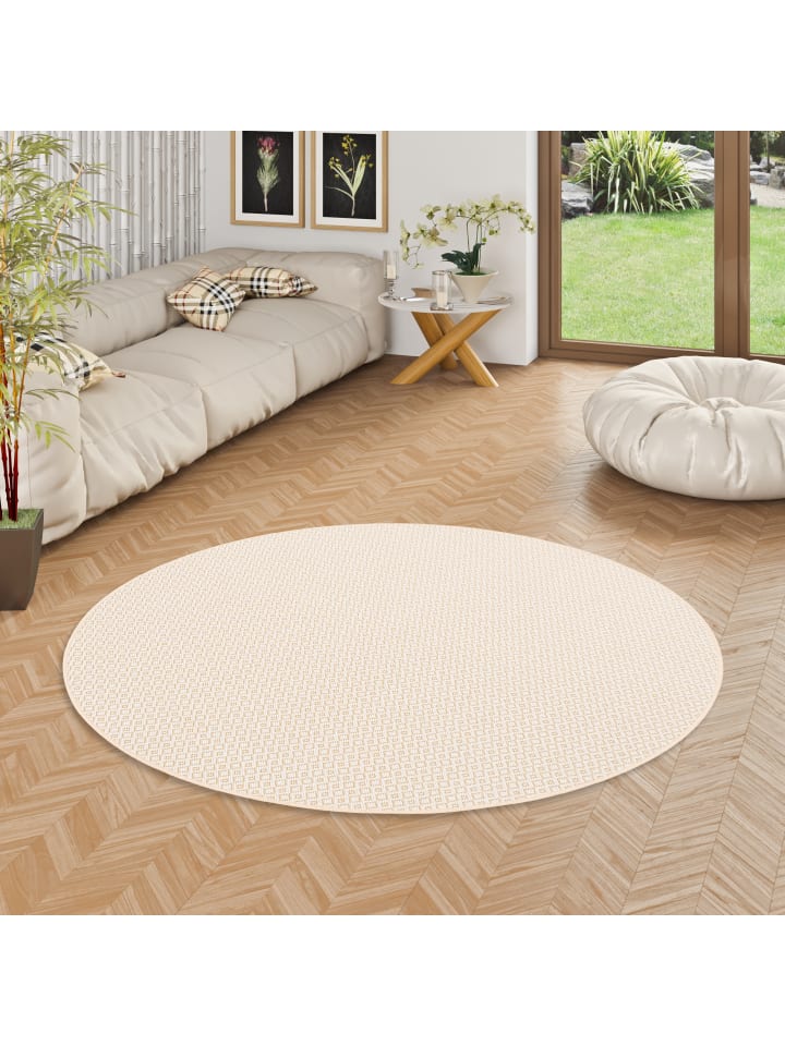 Snapstyle In & Outdoor Teppich Oslo Trend Rund in Honig günstig kaufen