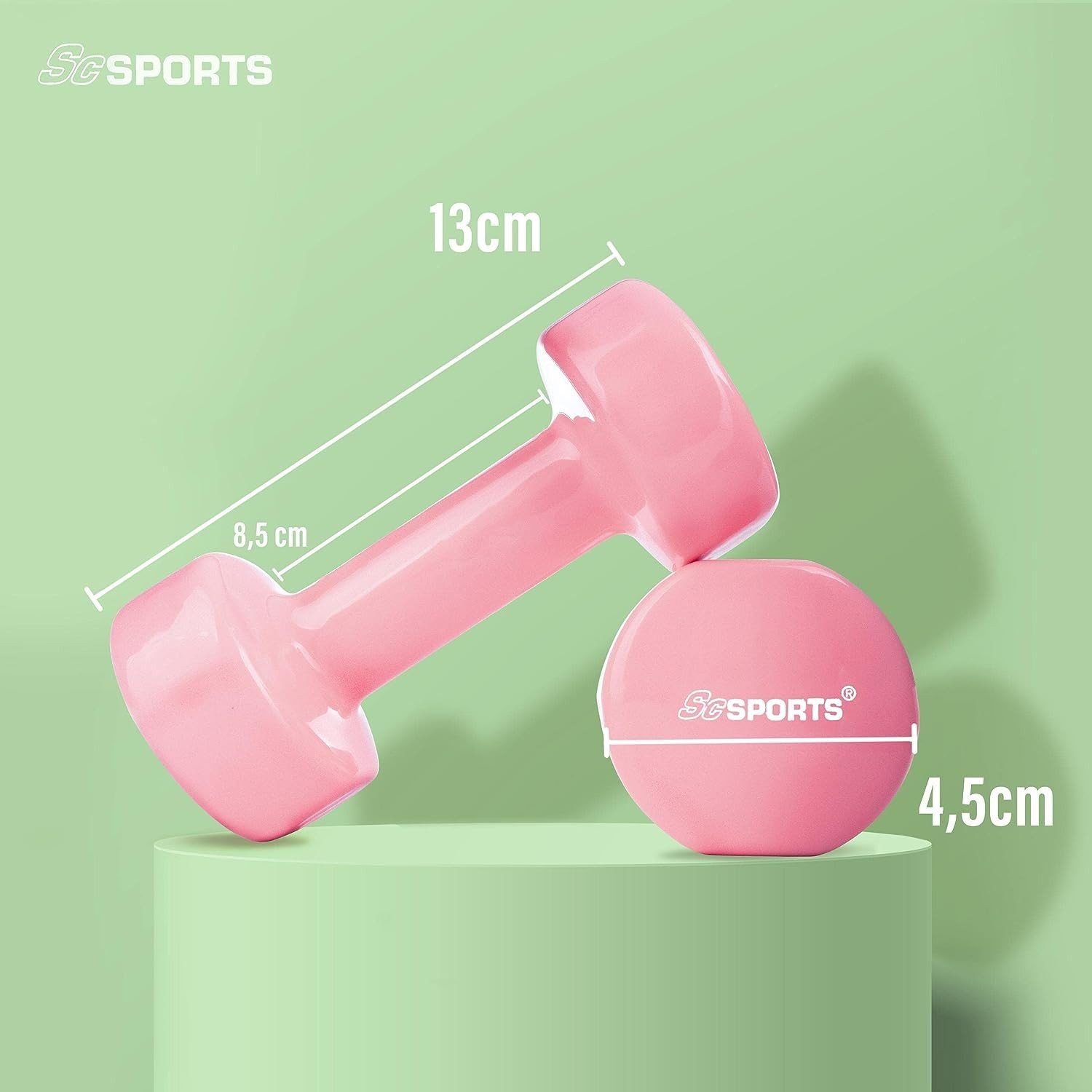 ScSPORTS® Hantel-Set Hanteln Vinyl Kurzhanteln 2er Set 1-10kg Hantelset Fitness Gewichte