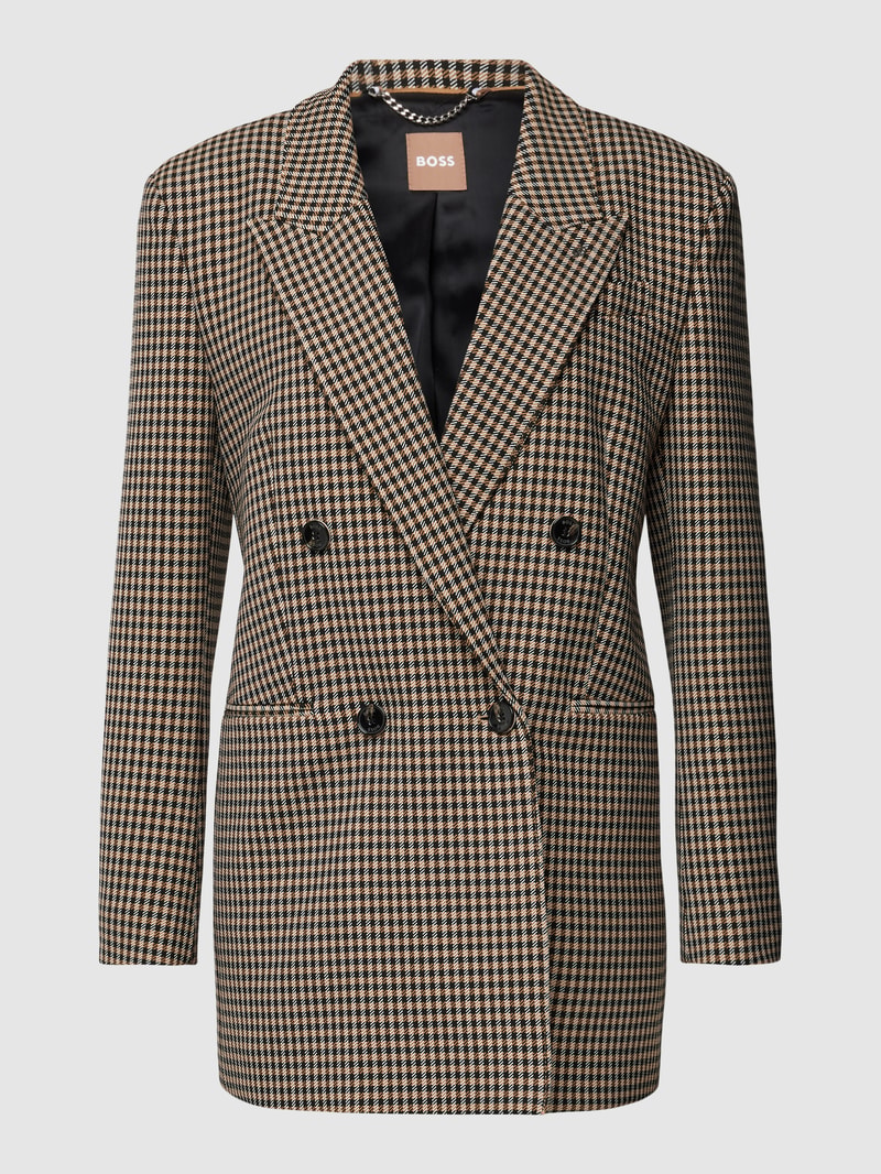 Blazer mit Karomuster Modell 'Jekira' in beige