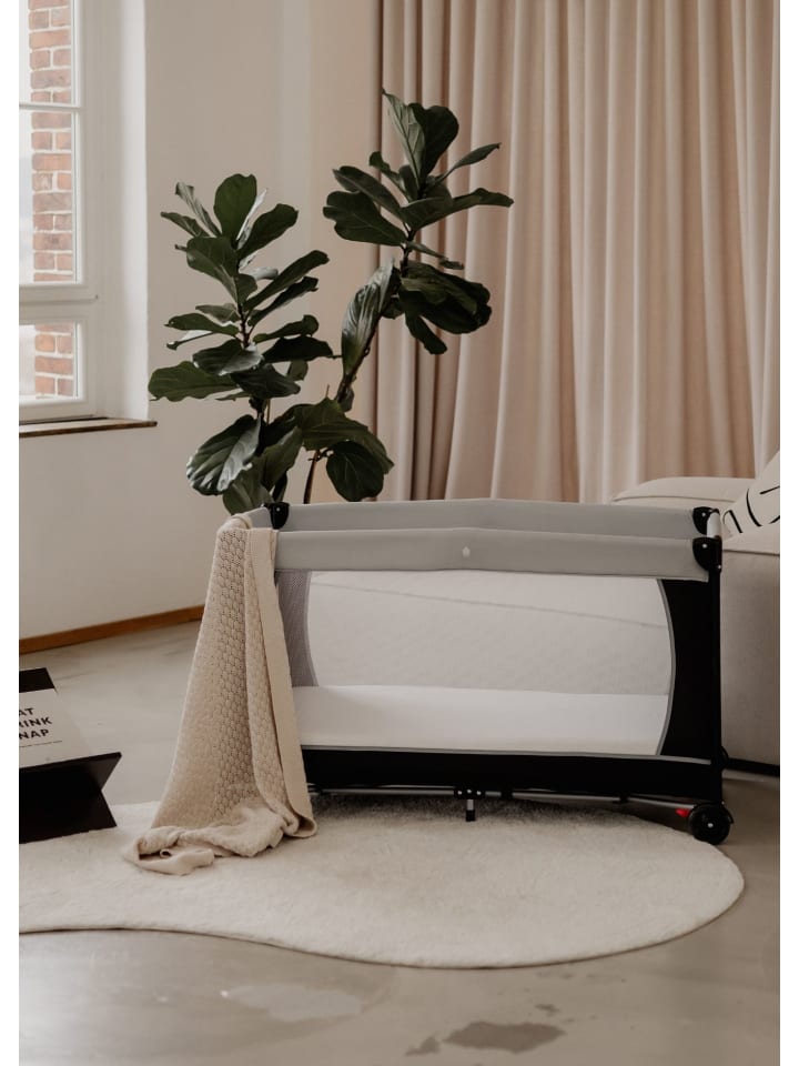 Sämann Reisebett 60x120 cm - fold & go - mit Matratze SleepPlus, schwarz/grau günstig kaufen 60x120 cm