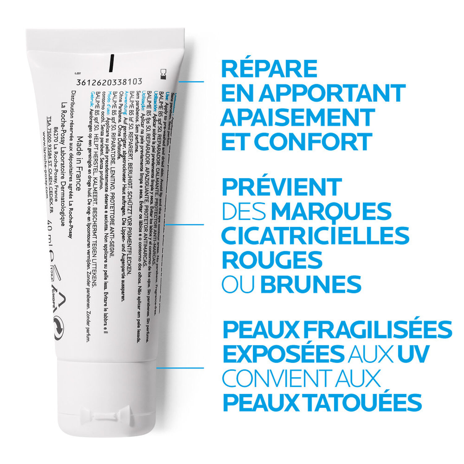 la roche-posay Cicaplast B5 SPF50 Baume Réparateur Apaisant 40 ml