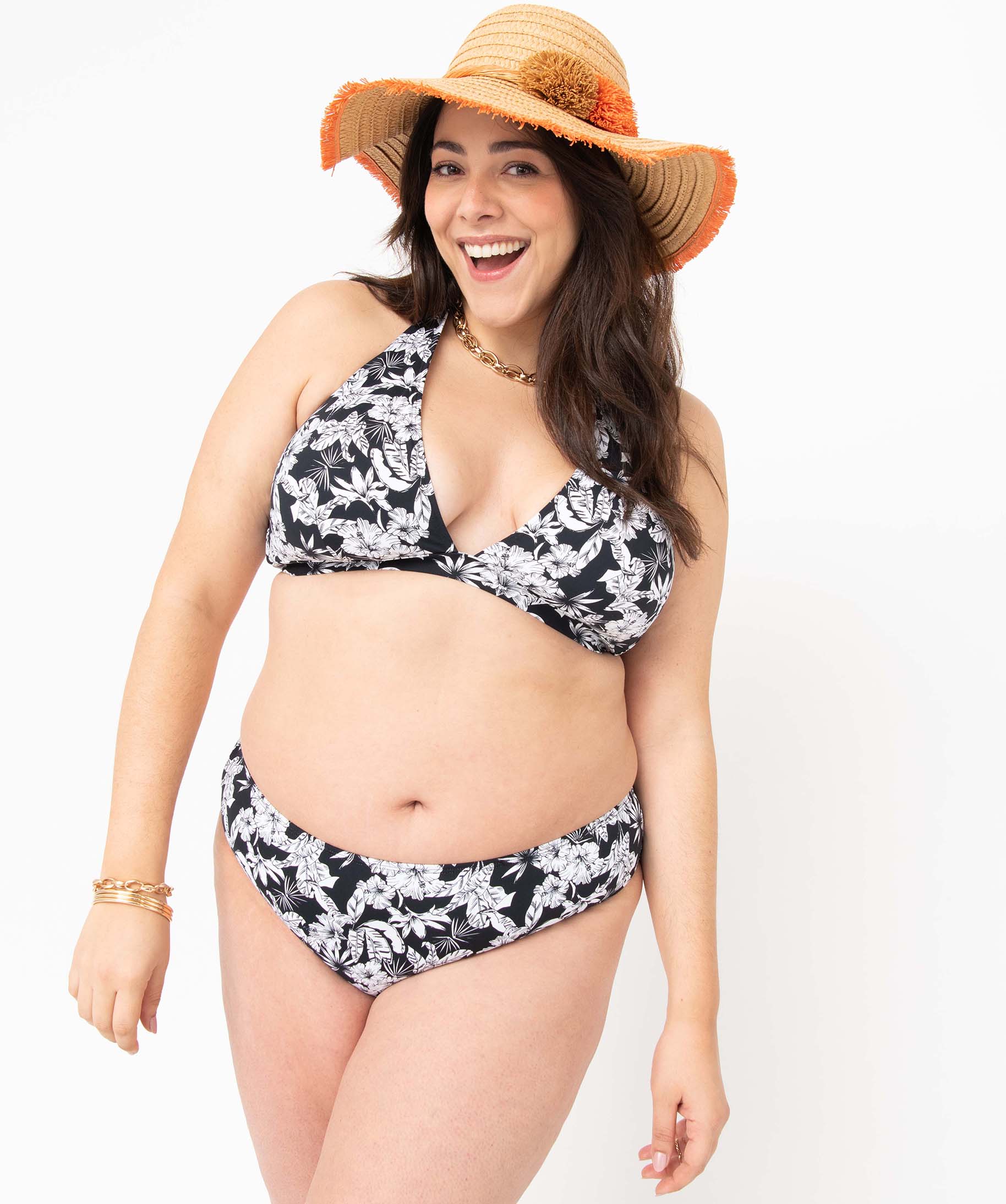 Bas de maillot de bain femme grande taille coupe classique imprime | GEMO
