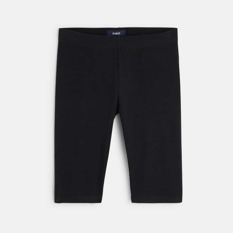 Legging court en jersey uni noir fille