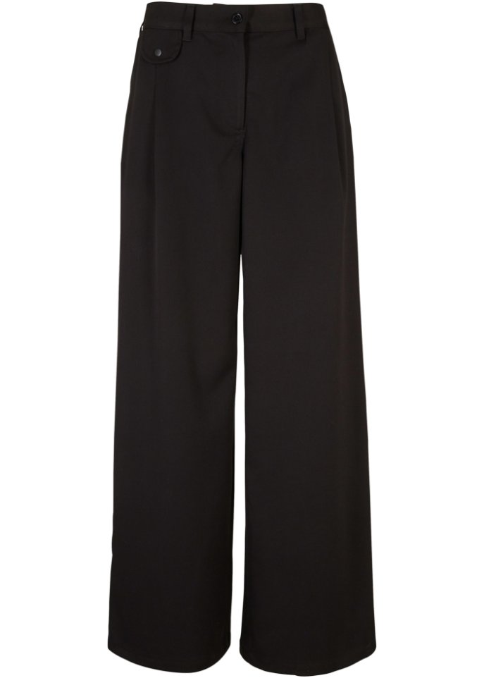 Weite Marlenehose mit High-Waist-Bequembund und Bundfalten
