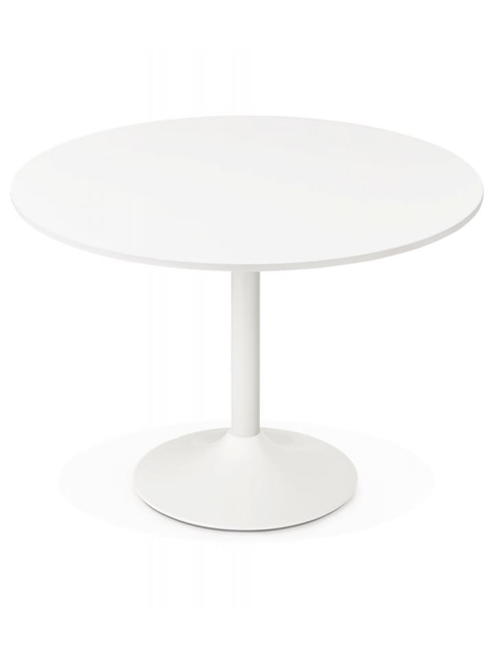 KADIMA DESIGN Runder Esstisch Holz Metall Weiß | Gastro Tisch für 5 Personen günstig kaufen