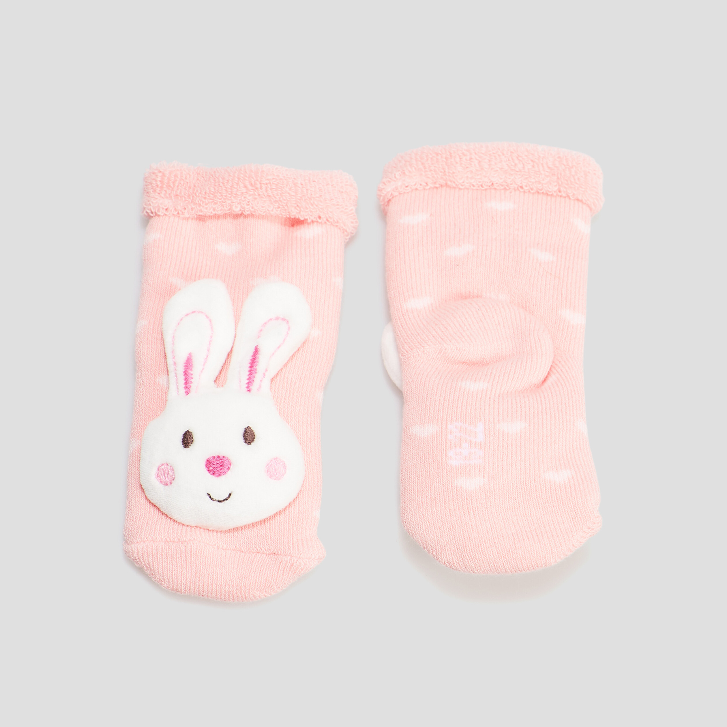 Chaussettes avec hochet rose bébé fille | La Halle