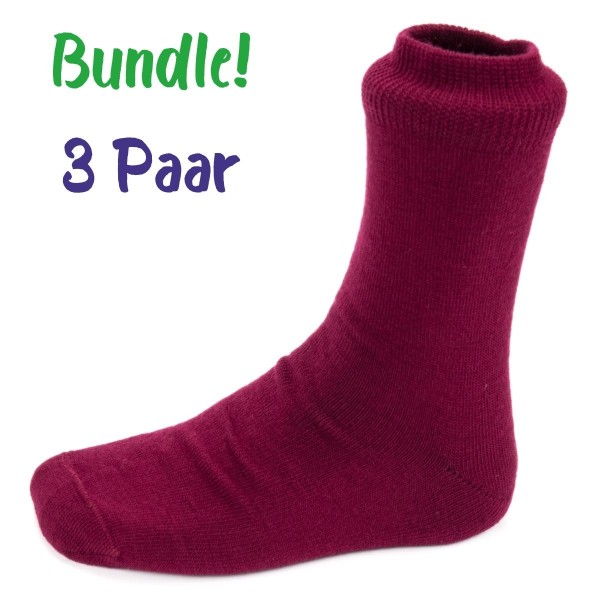 Steven kids ~ Strümpfe Merinowolle 3er Set ~ Burgundy