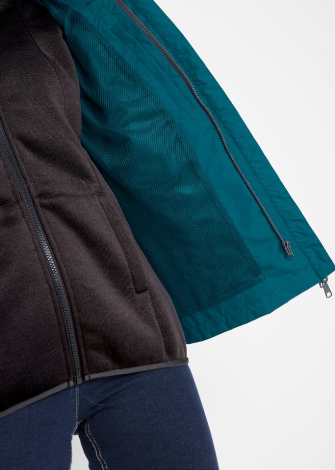 3 in 1 Funktionsjacke mit Strickfleece Innenjacke