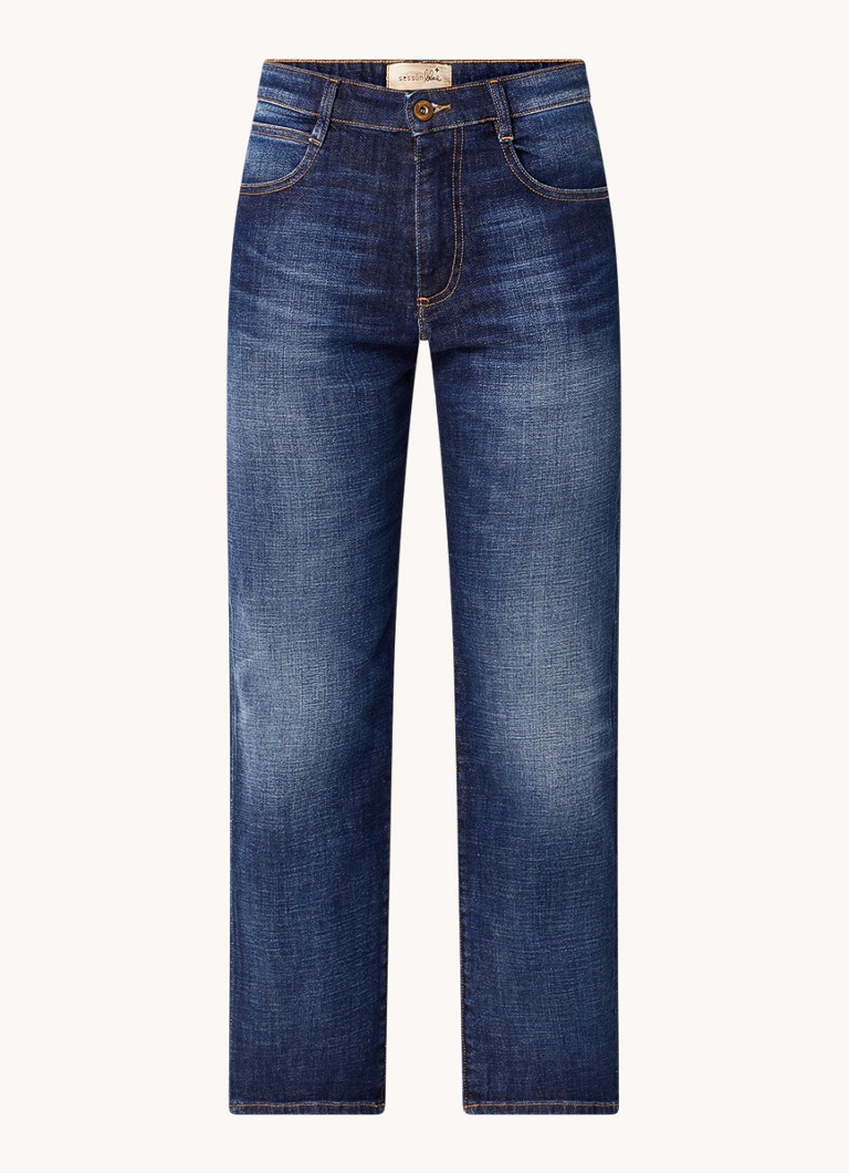 Jeans a vita alta Sessùn Marino, taglio dritto e cropped, lavaggio scuro