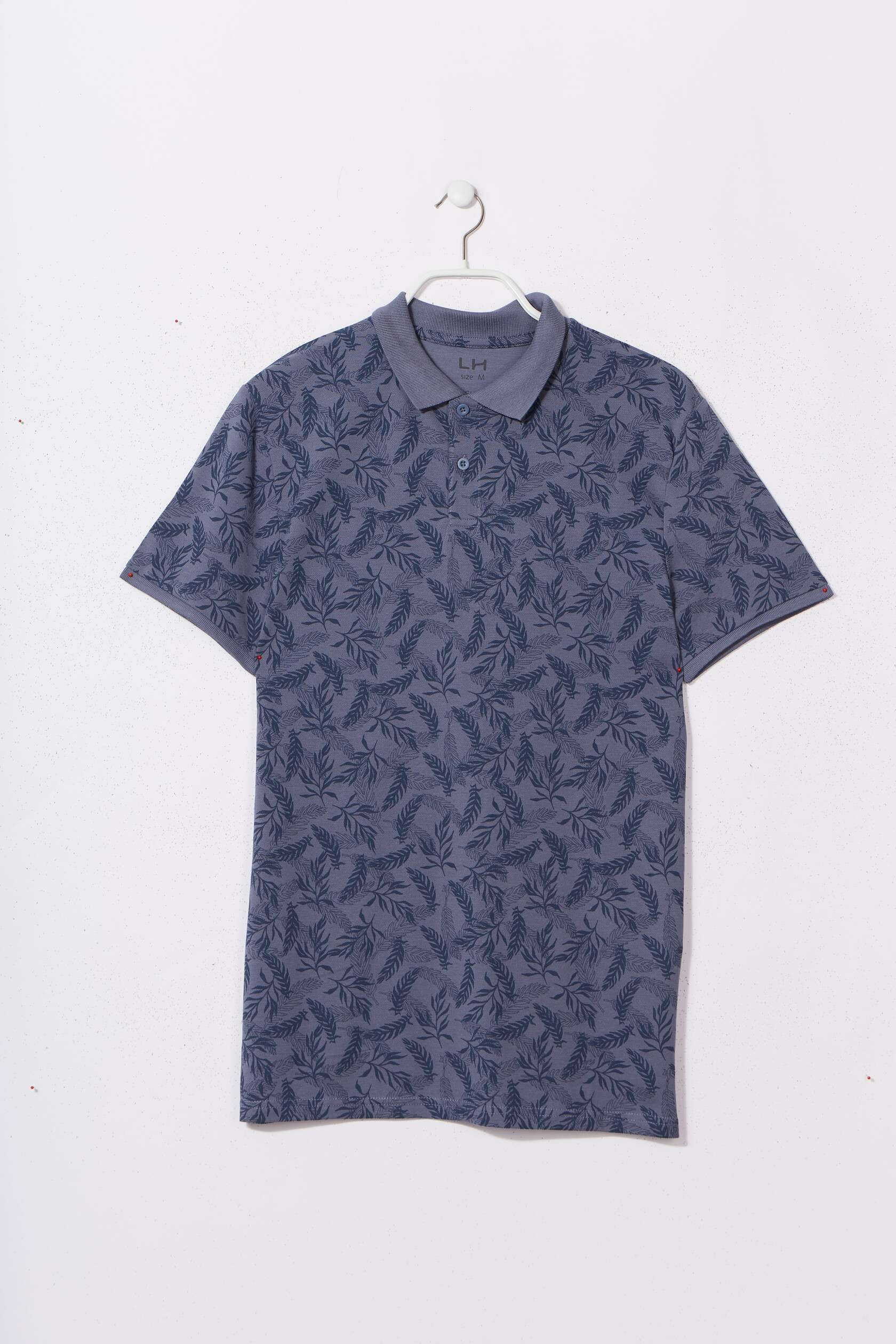 Polo droit manches courtes coton bleu gris homme | La Halle