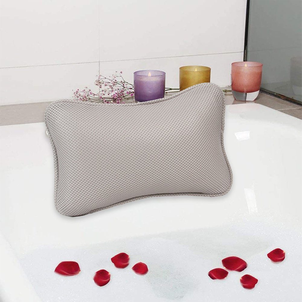 Nackenstützkissen Badewannenkissen,Spa-Kissen mit 4D-Air-Mesh-Technologie für Badewanne, Devenirriche