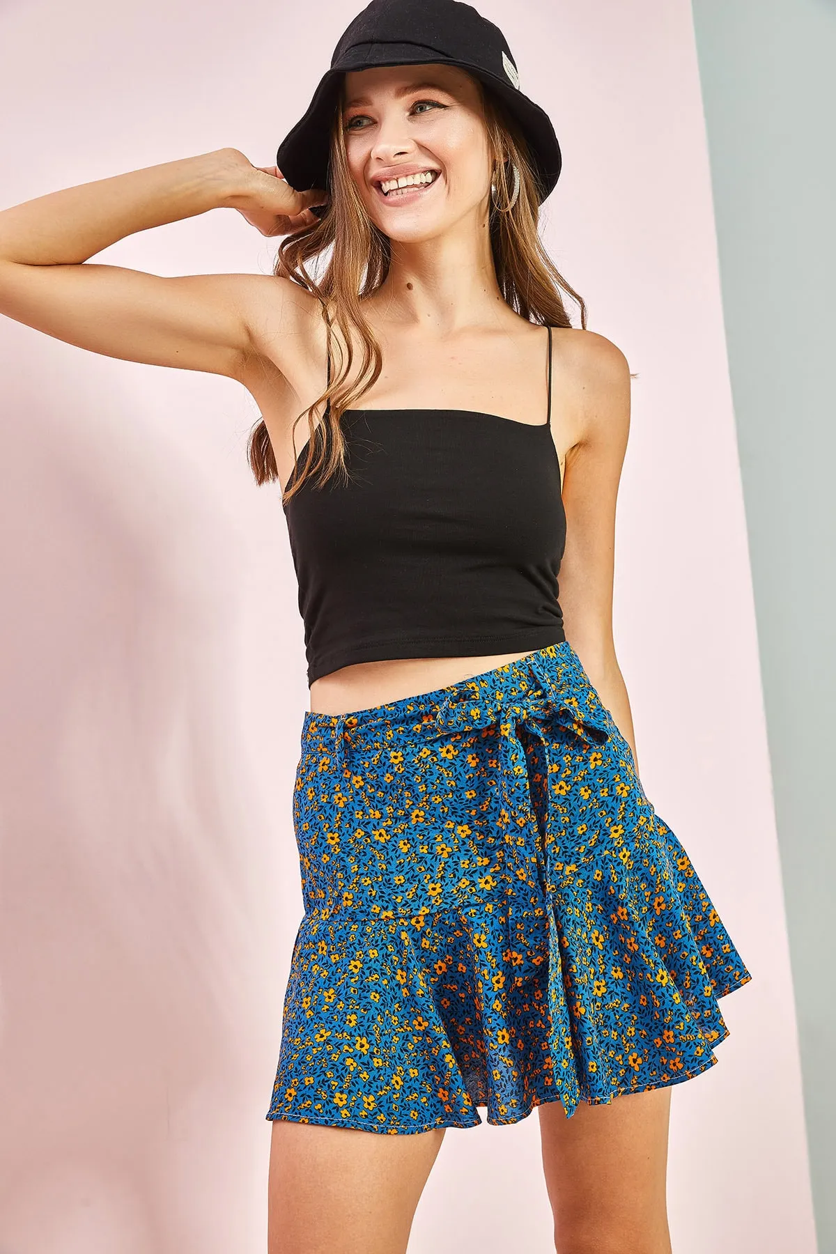 Bianco Lucci  Gürtelrock für Damen mit Shorts 7060