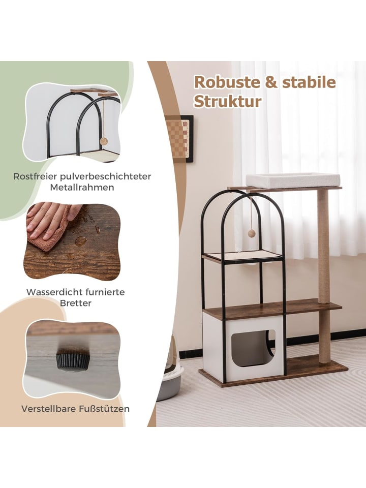 COSTWAY Katzenbaum 118cm in Weiß günstig kaufen onesize