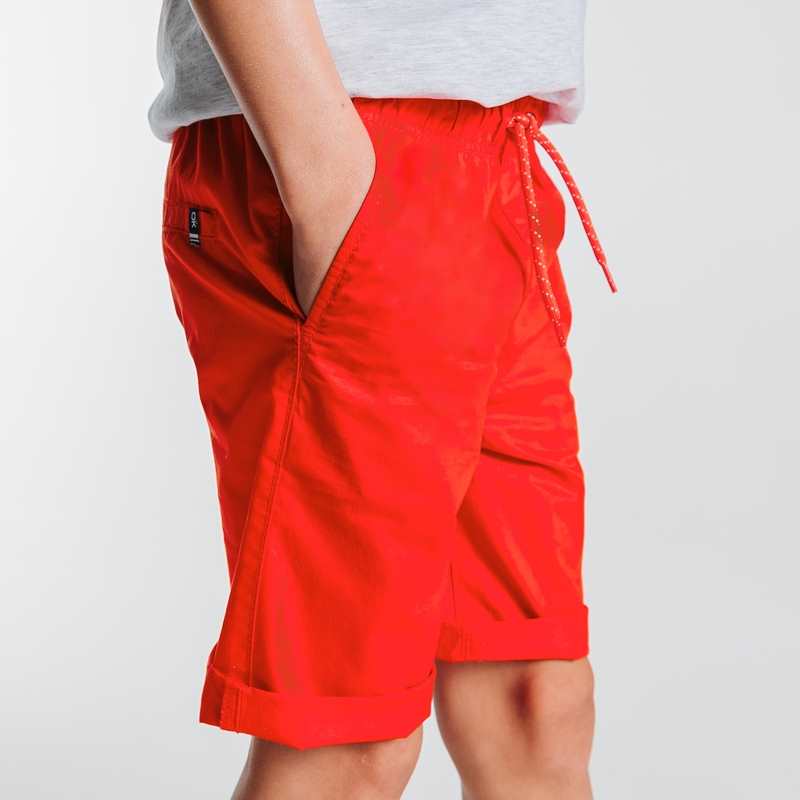 Bermuda slim en toile unie rouge garçon