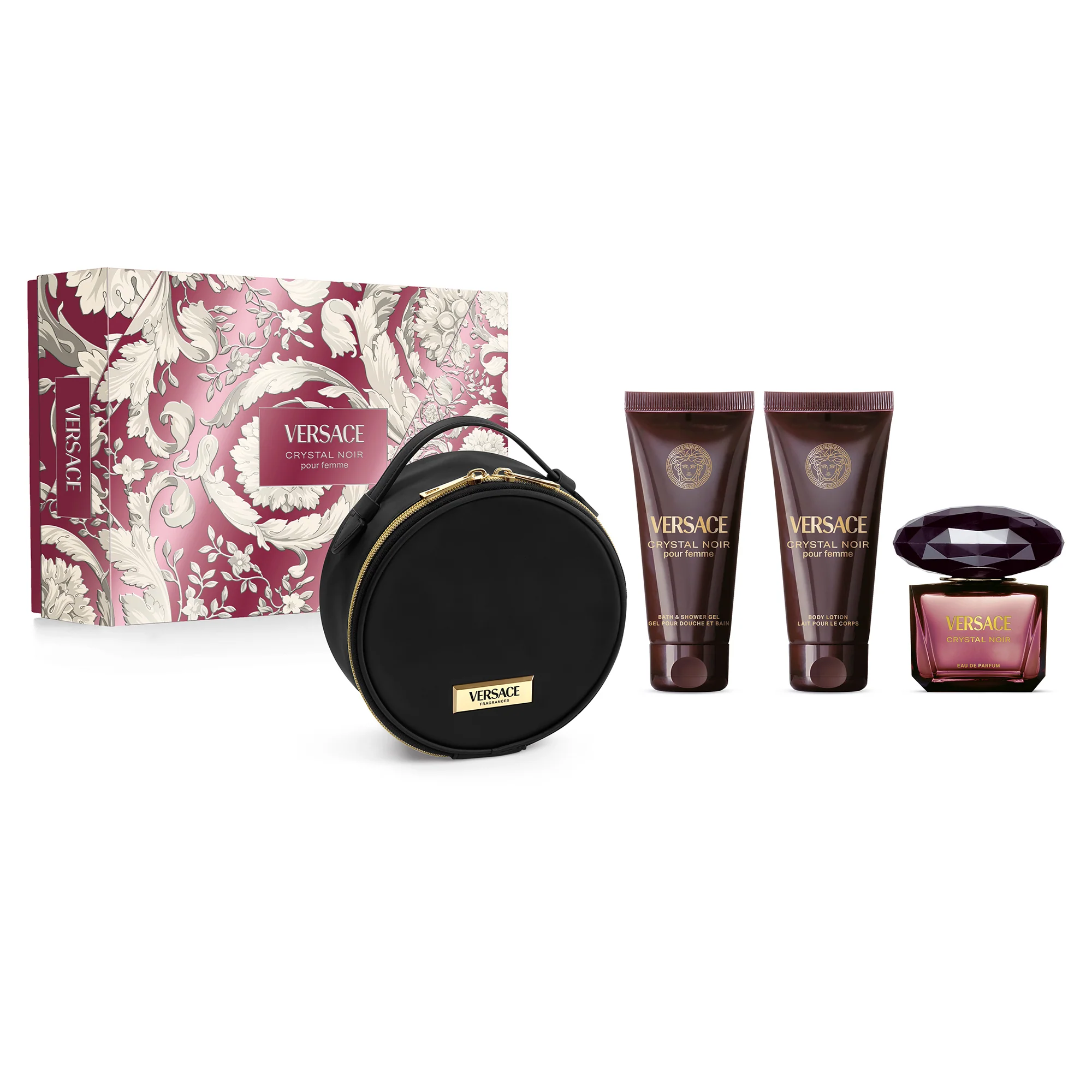 Crystal Noir Poklon set Crystal Noir Eau de Parfum + Gel za tuširanje + Losion za tijelo + Šminka - set ženskih parfema, Eau de Parfum