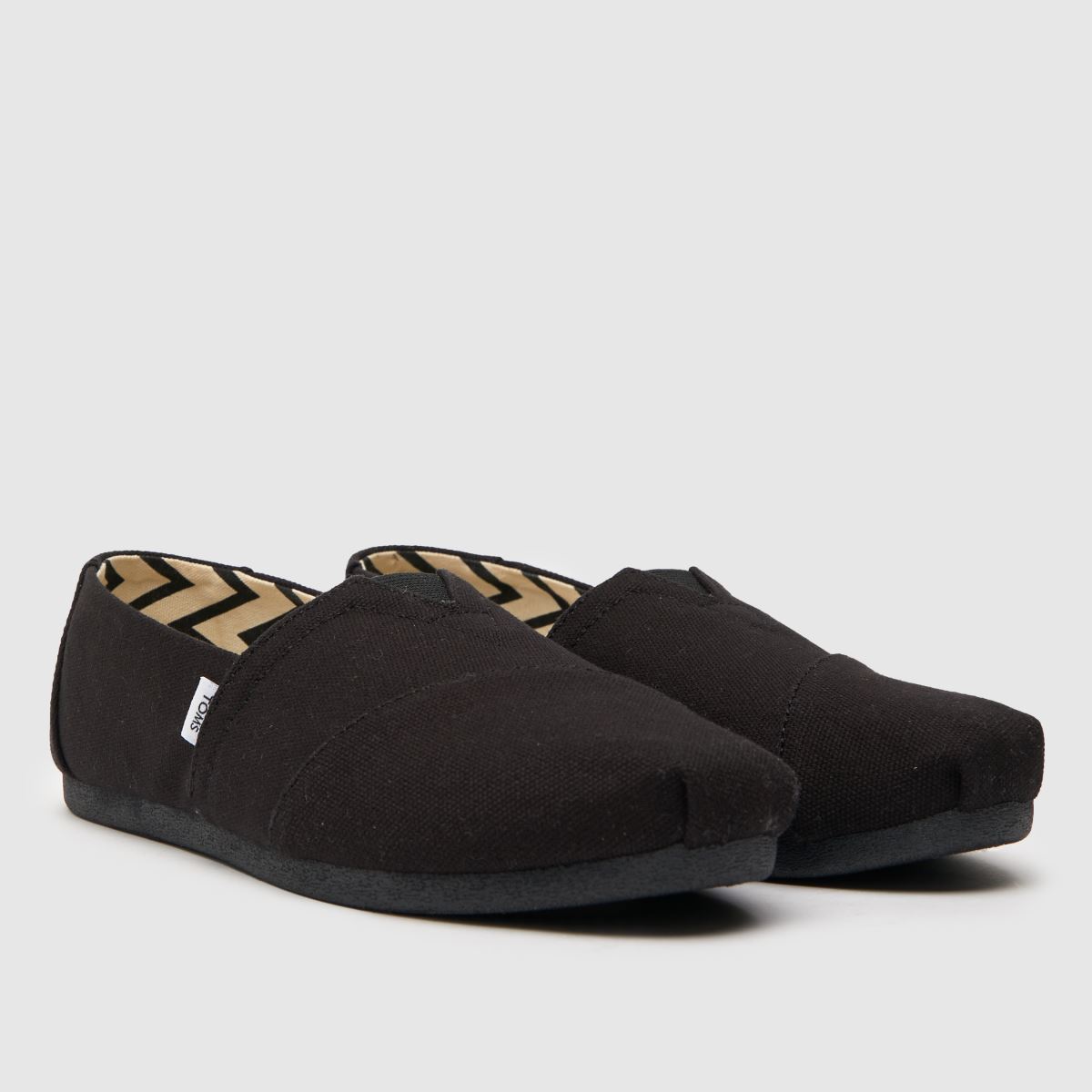 TOMS alp pamut lapos cipők fekete színben