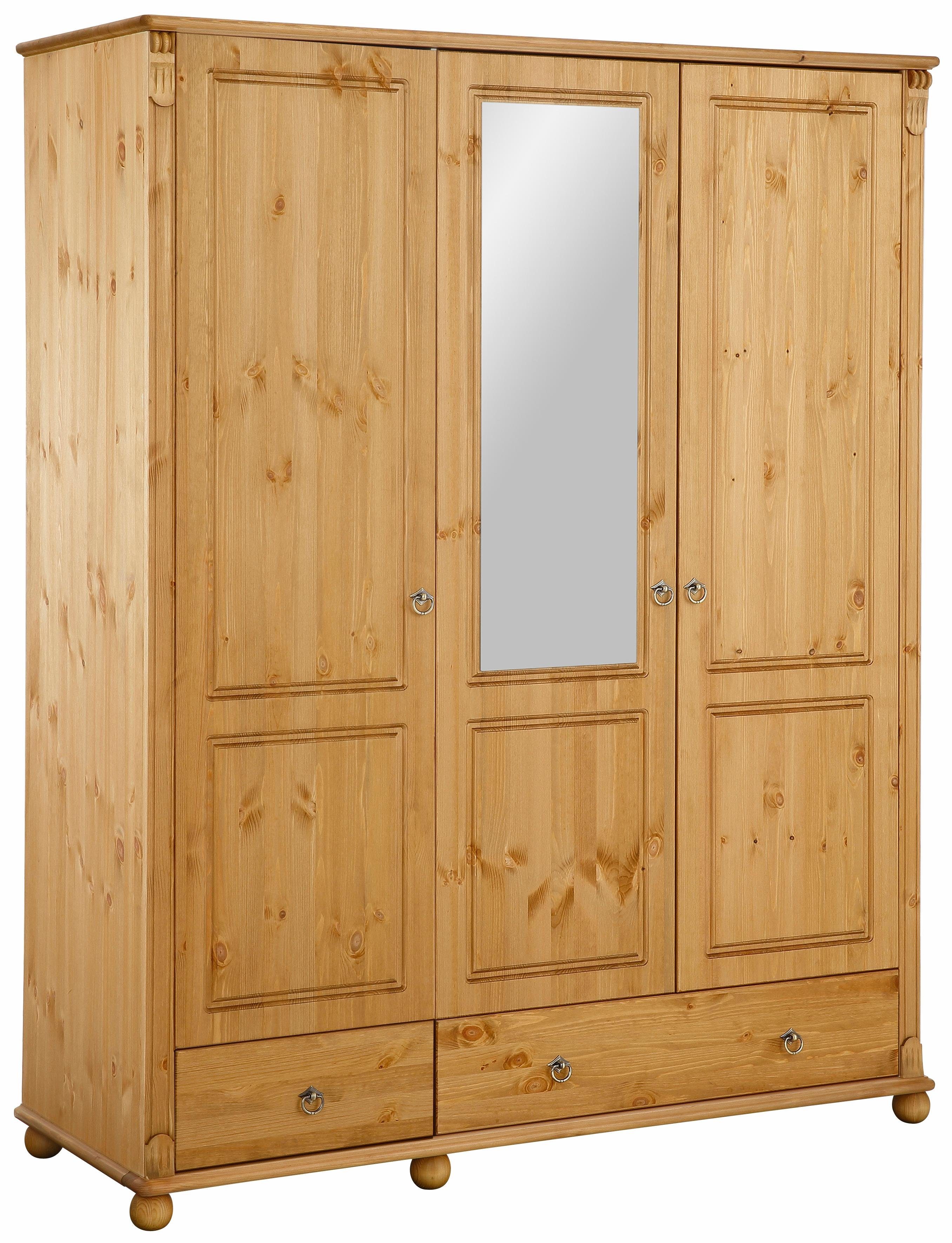 Home affaire Kleiderschrank Tessin Breite 152 cm, Kiefer massiv, inkl. Spiegel