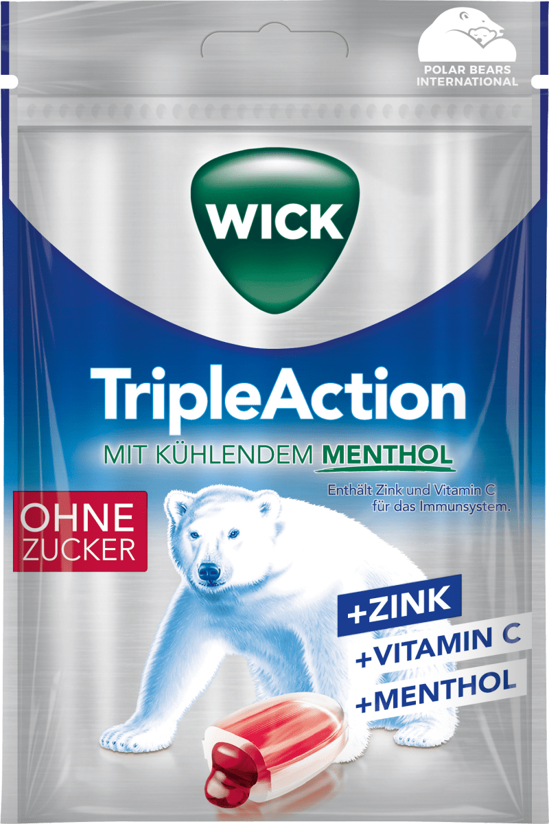 Hustenbonbon, triple action mit Sirup gefüllt, zuckerfrei, 72 g