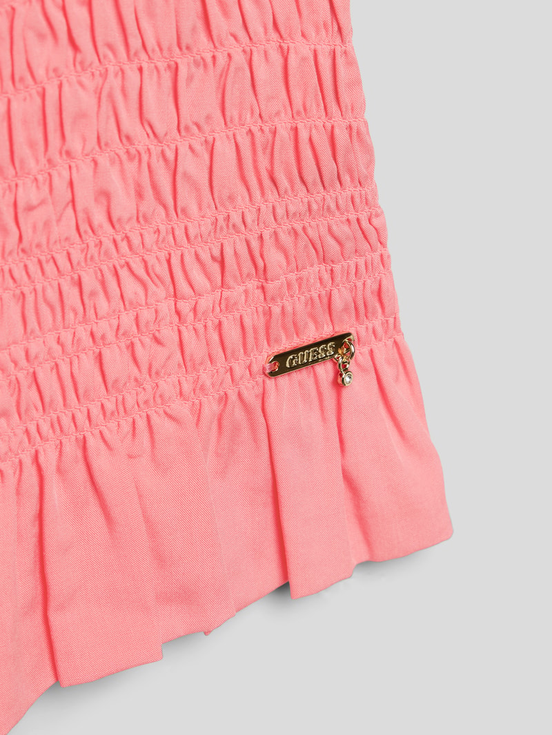 Blusentop mit Smok-Details in pink