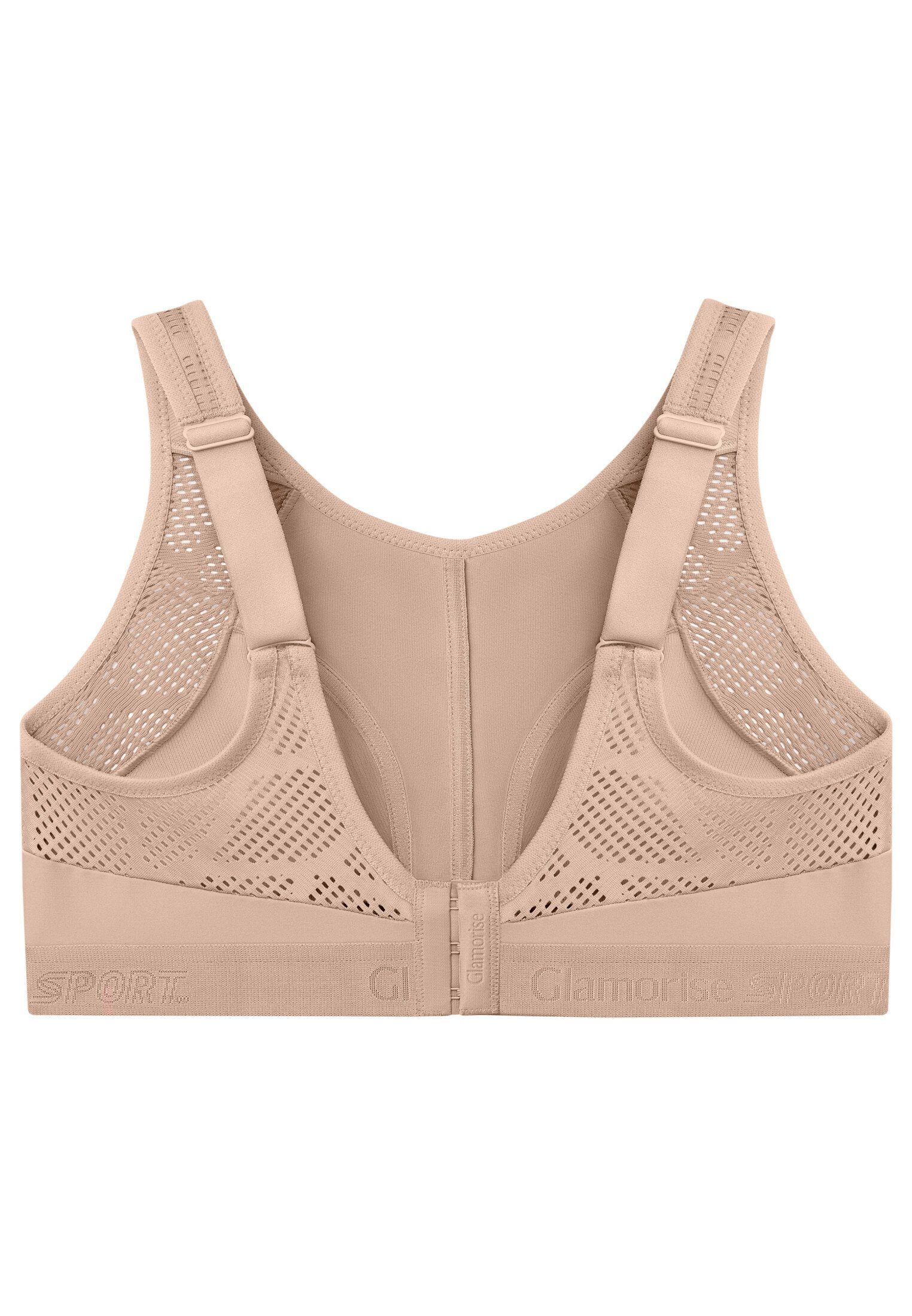 GLAMORISE Sport-BH Atmungsaktiver Mesh-Sport-BH
